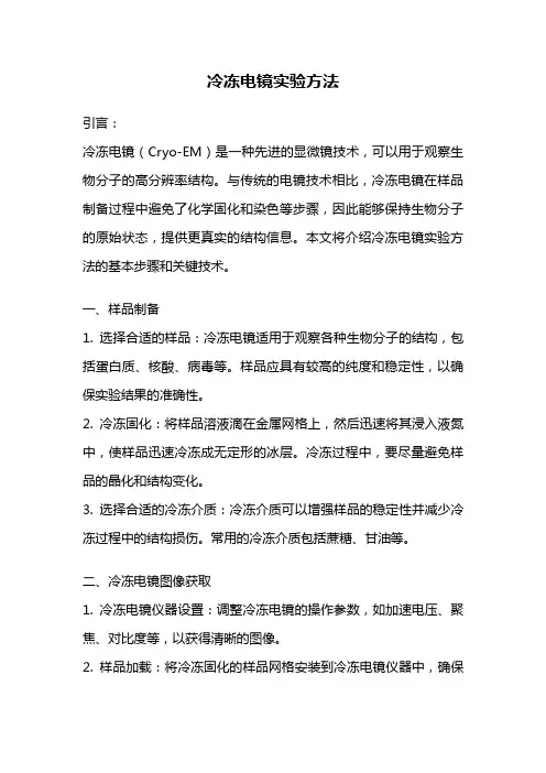 冷冻电镜实验方法