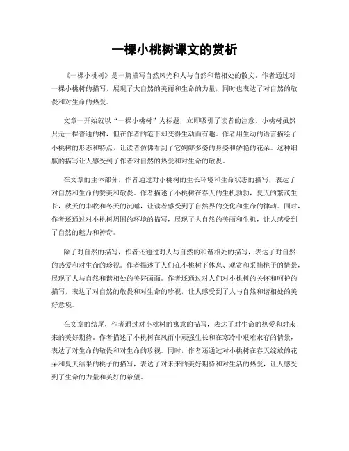 一棵小桃树课文的赏析