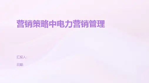营销策略中电力营销管理