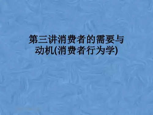 第三讲消费者的需要与动机(消费者行为学)