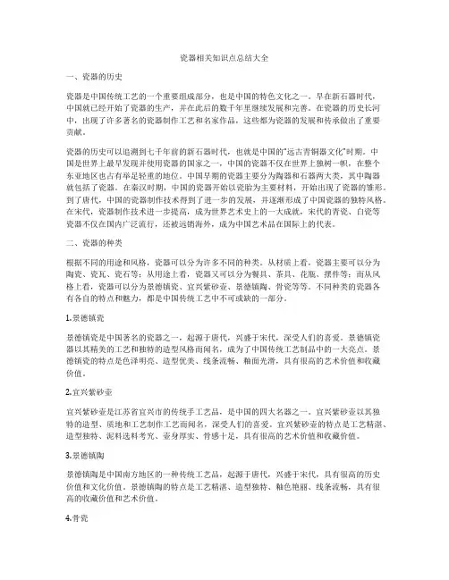 瓷器相关知识点总结大全