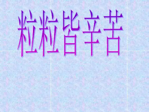五年级上册品德PPT教学课件：《粒粒皆辛苦》 鲁人版
