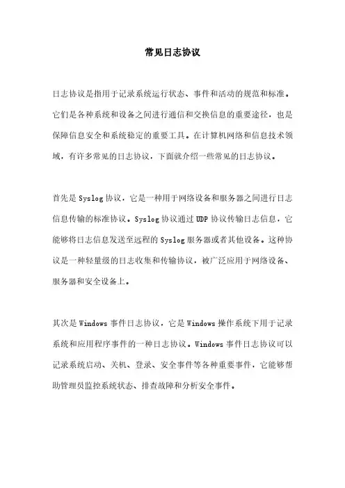 常见日志协议