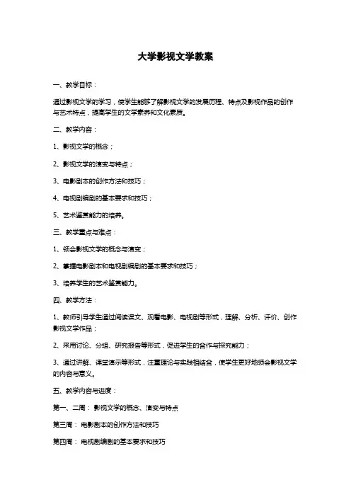 大学影视文学教案