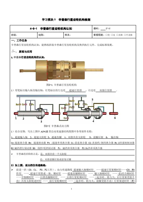 8辛普森行星齿轮机构检测