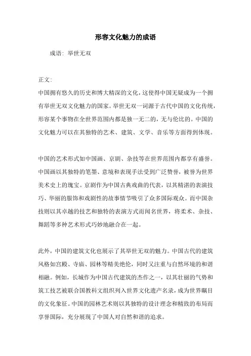 形容文化魅力的成语