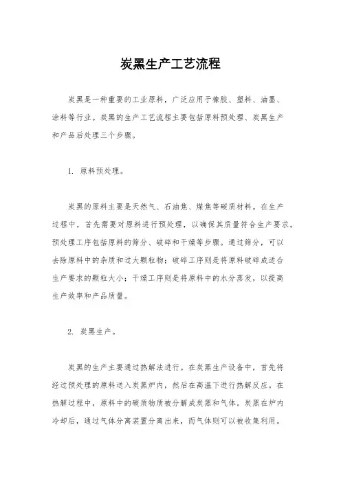 炭黑生产工艺流程