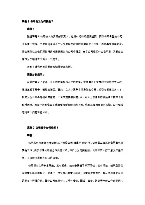 组织行为学案例分析