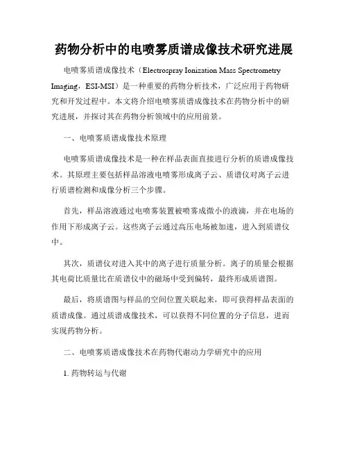 药物分析中的电喷雾质谱成像技术研究进展