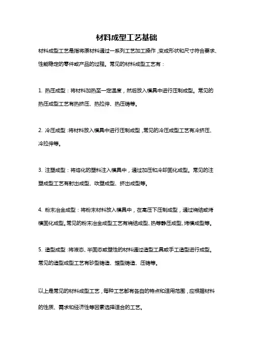 材料成型工艺基础