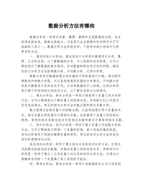 数据分析方法有哪些