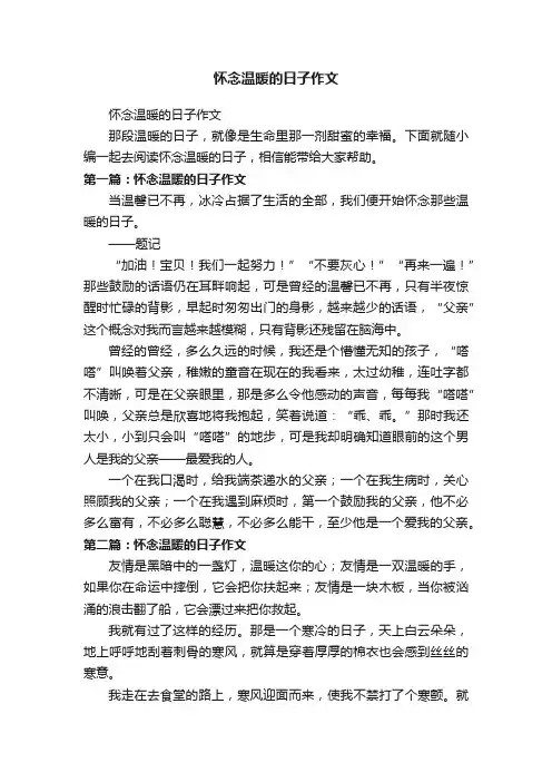 怀念温暖的日子作文