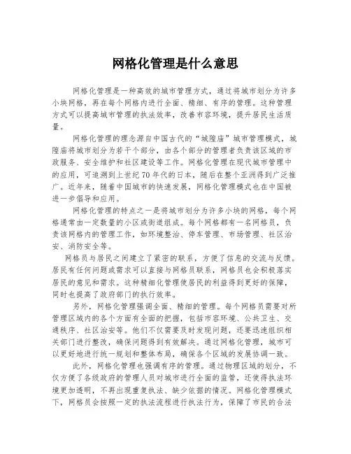 网格化管理是什么意思