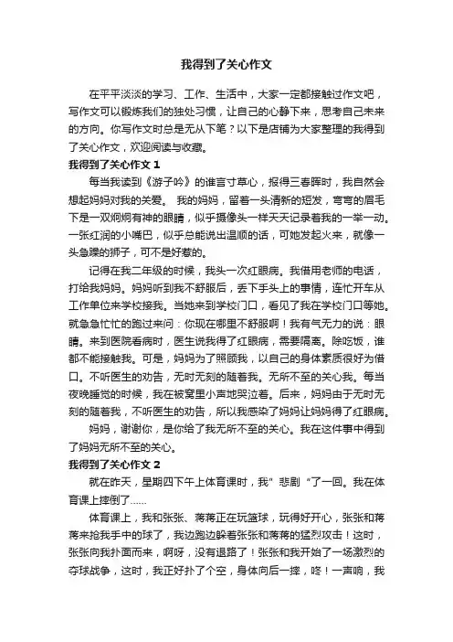 我得到了关心作文
