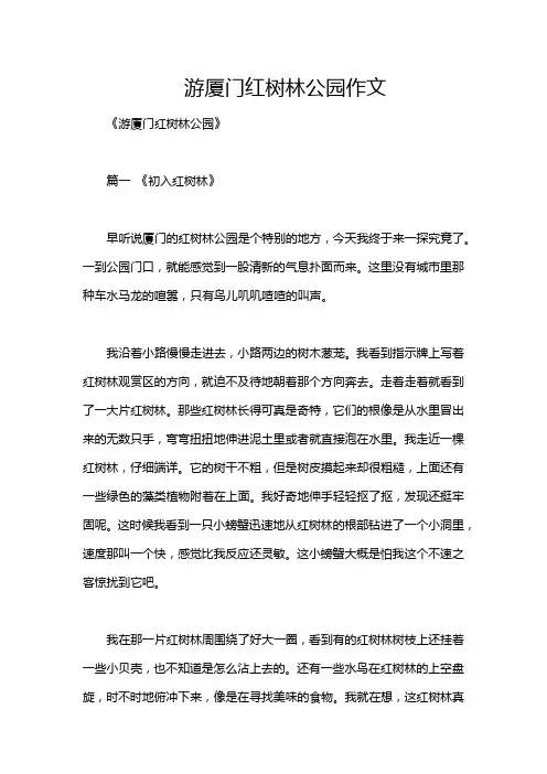 游厦门红树林公园作文