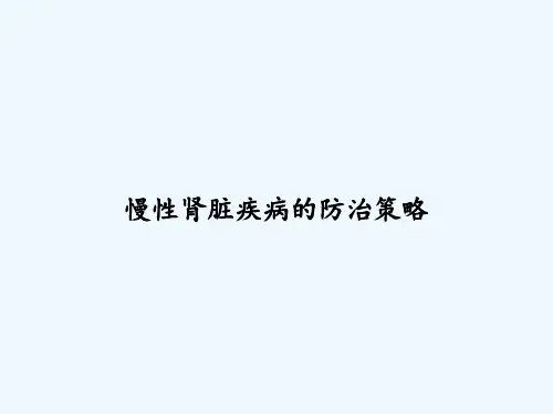 慢性肾脏疾病的防治策略-PPT