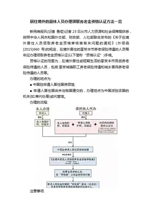 居住境外的退休人员办理领取养老金资格认证方法一览