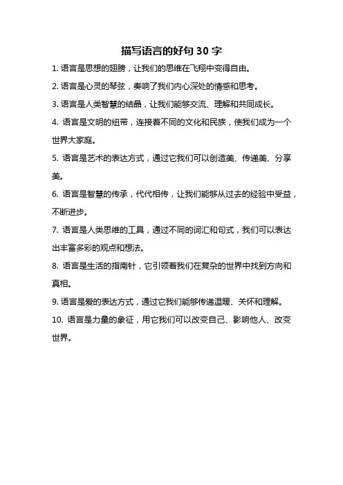 描写语言的好句30字