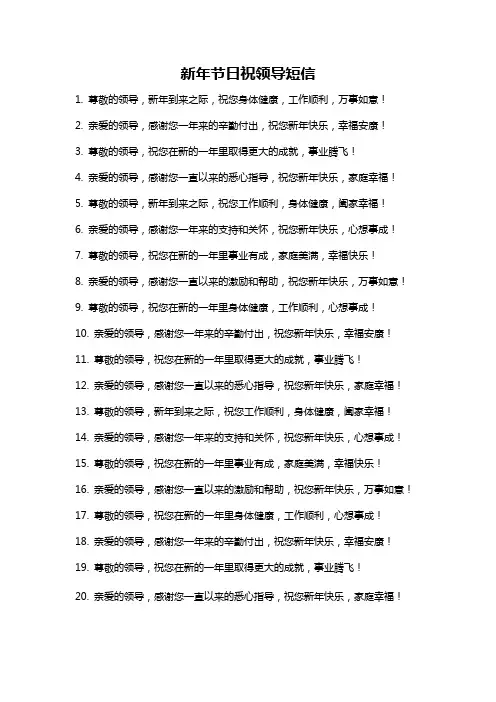新年节日祝领导短信