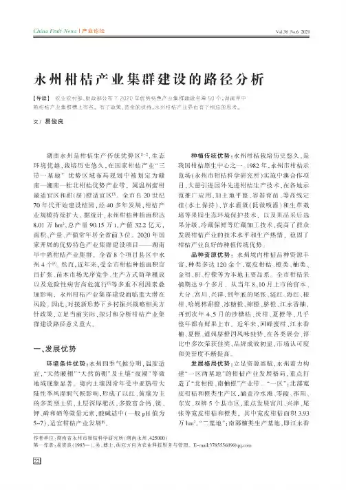 永州柑桔产业集群建设的路径分析