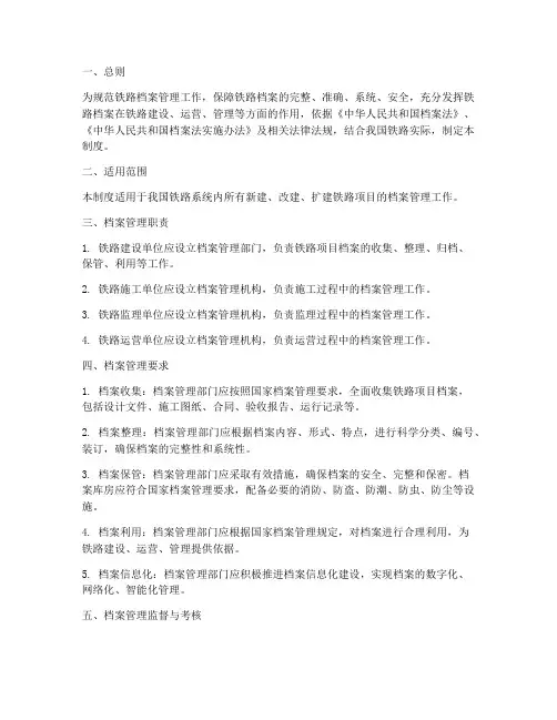 铁路档案管理制度