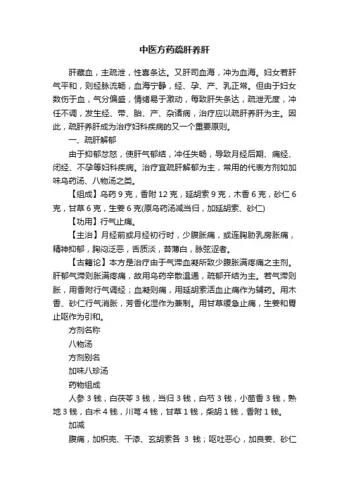 中医方药疏肝养肝