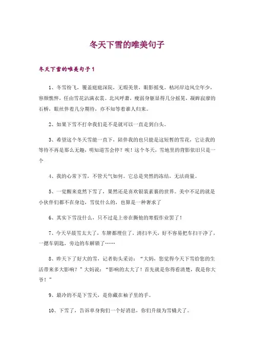 2024年冬天下雪的唯美句子_1