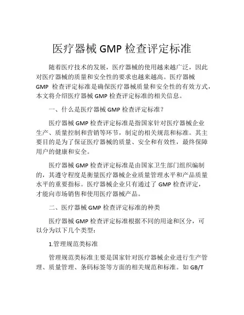 医疗器械GMP检查评定标准