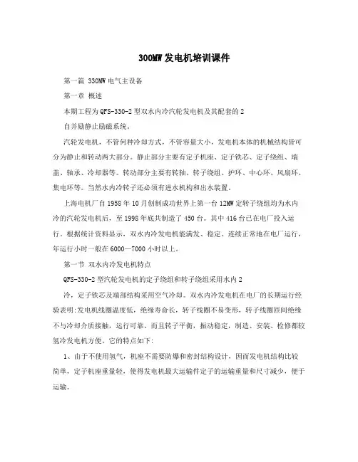 300MW发电机培训课件