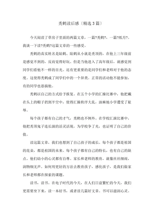 秃鹤读后感精选