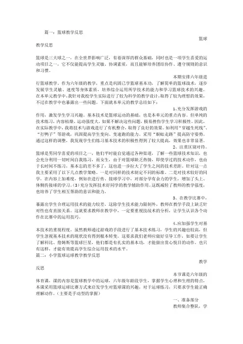 小篮球教学反思
