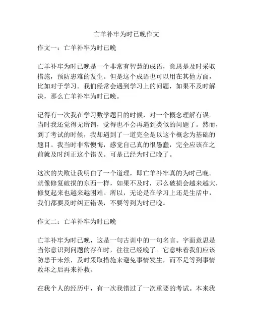亡羊补牢为时已晚作文