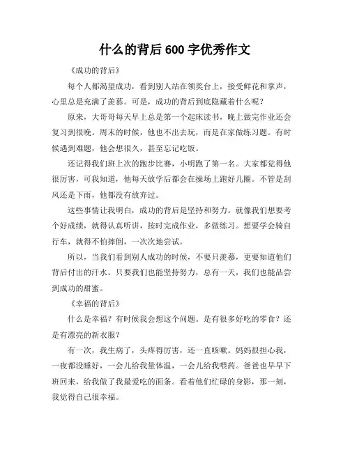 什么的背后600字优秀作文