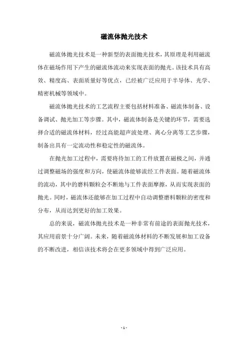 磁流体抛光技术