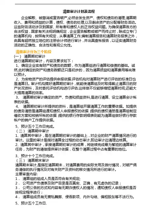 清算审计的程序