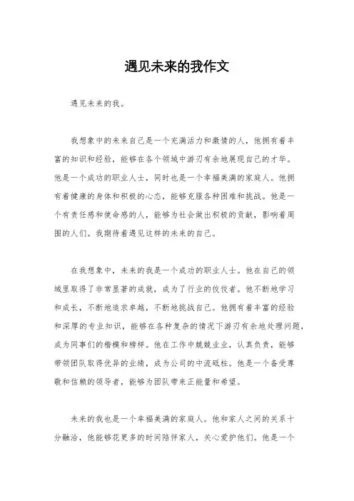 遇见未来的我作文
