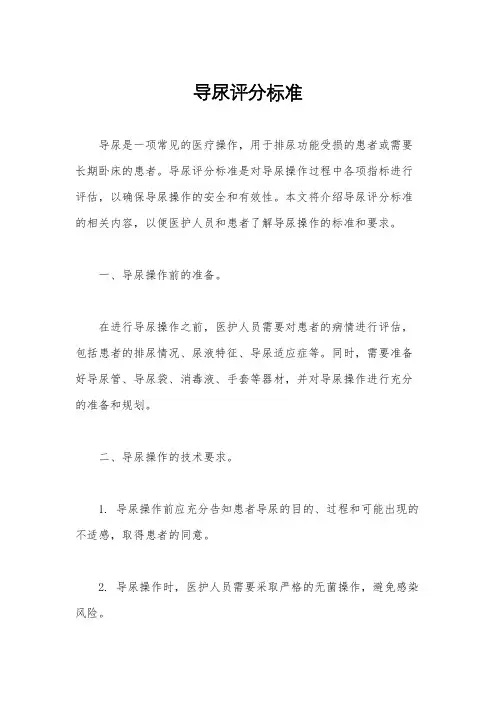 导尿评分标准