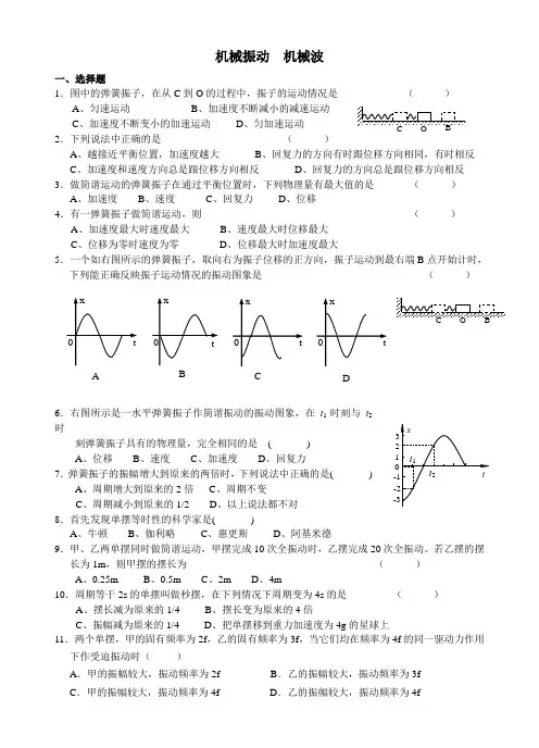机械振动机械波会考练习