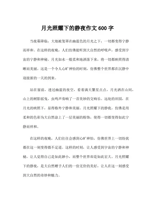 月光照耀下的静夜作文600字