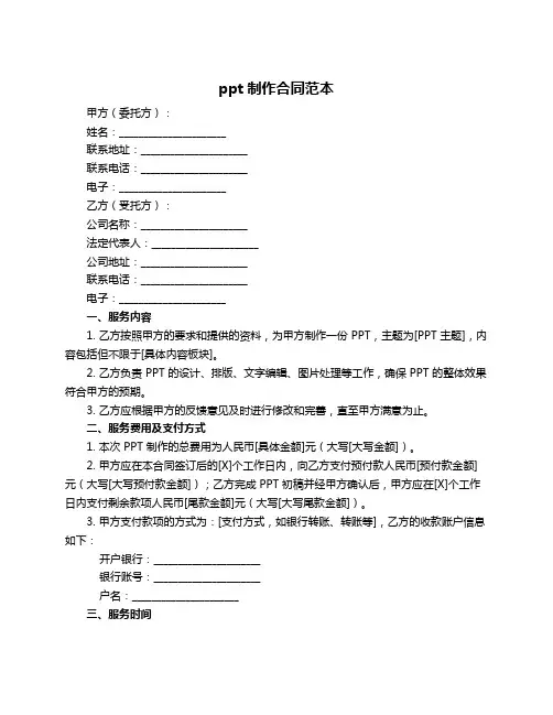 ppt制作合同范本