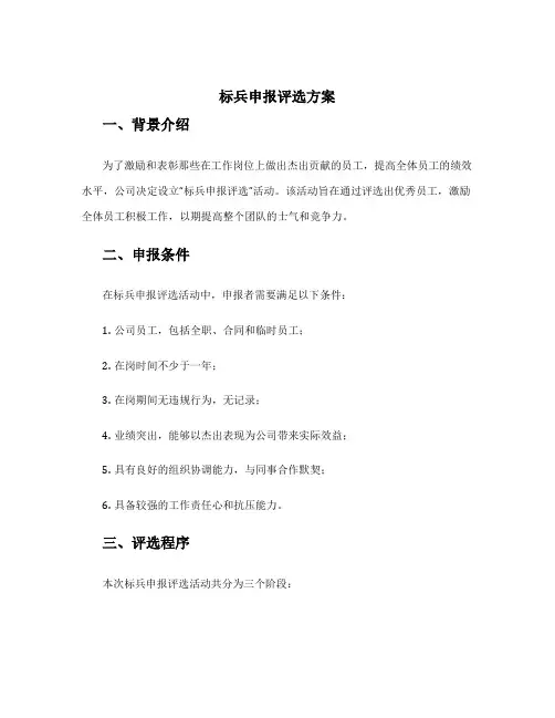 标兵申报评选方案