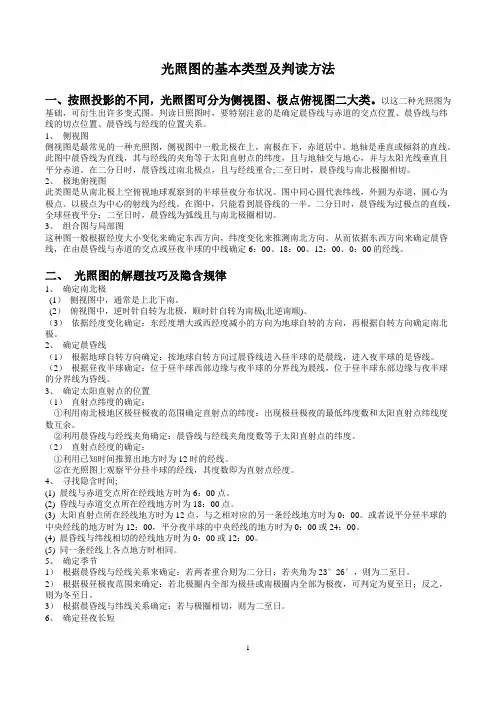 光照图的判读方法