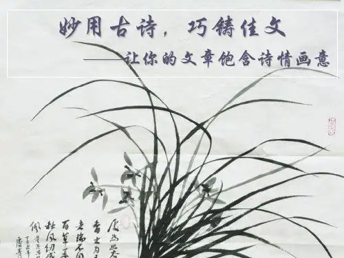让你的文章饱含诗情画意——化诗入文