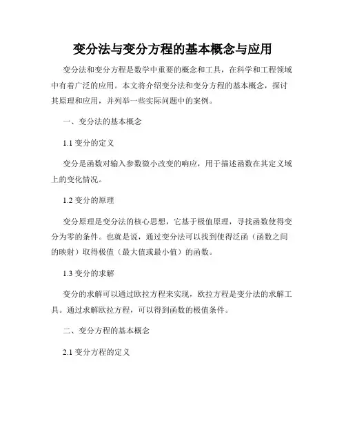 变分法与变分方程的基本概念与应用
