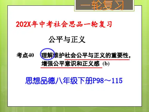 中考社会思品一轮复习课件公平与正义(考点40)
