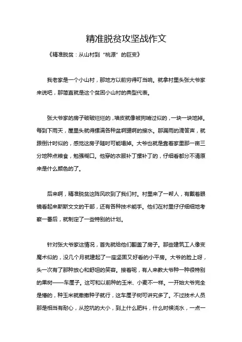 精准脱贫攻坚战作文