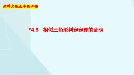 4.5 相似三角形判定定理的证明(数学北师大版九年级上册)