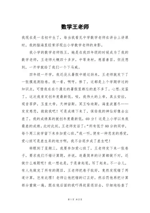 数学王老师_初二作文