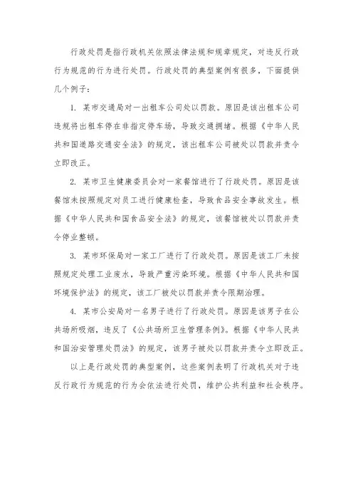 行政处罚典型案例