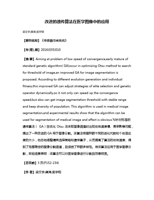 改进的遗传算法在医学图像中的应用